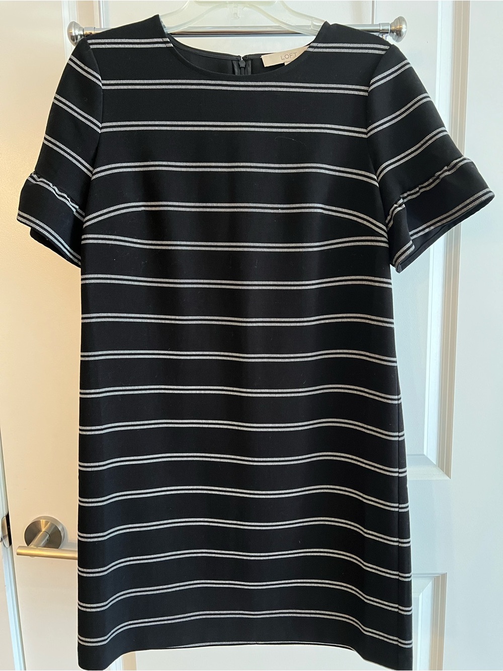 LOFT Black and White Striped Dress